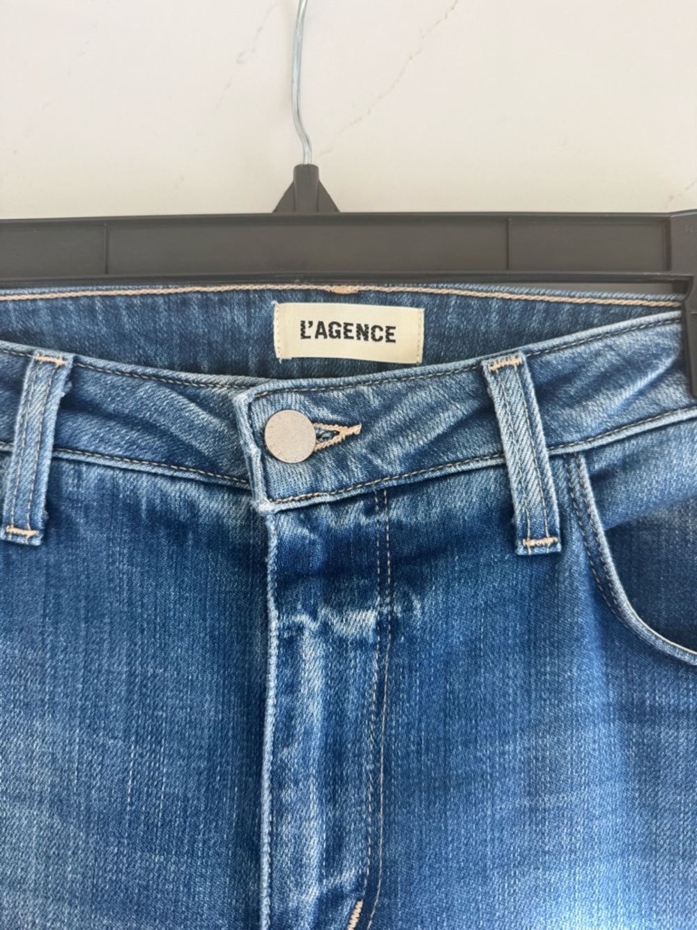 L'AGENCE High-Rise Medium Blue Denim Jeans
